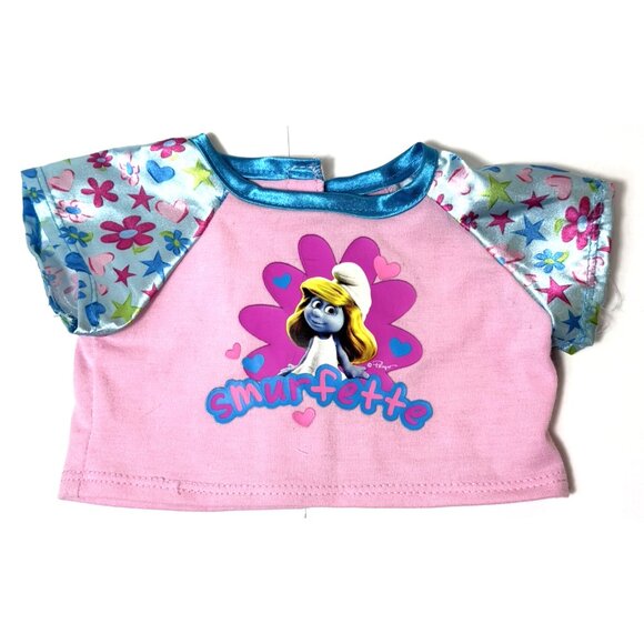 Build A Bear BAB Clothes & Backpack Lot Carrier Pink Hearts Smurfette Care Bear - Picture 14 of 14